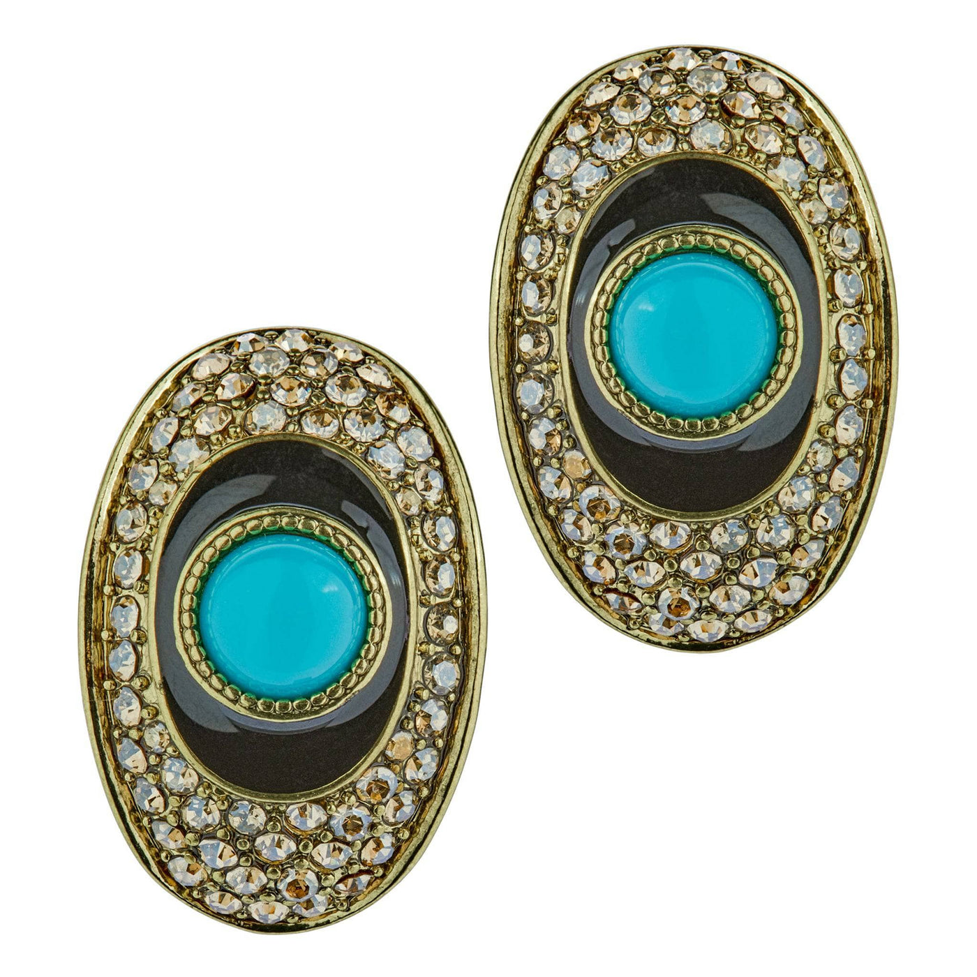 HEIDI DAUS® "Show & Tell " Crystal & Enamel Button Earrings