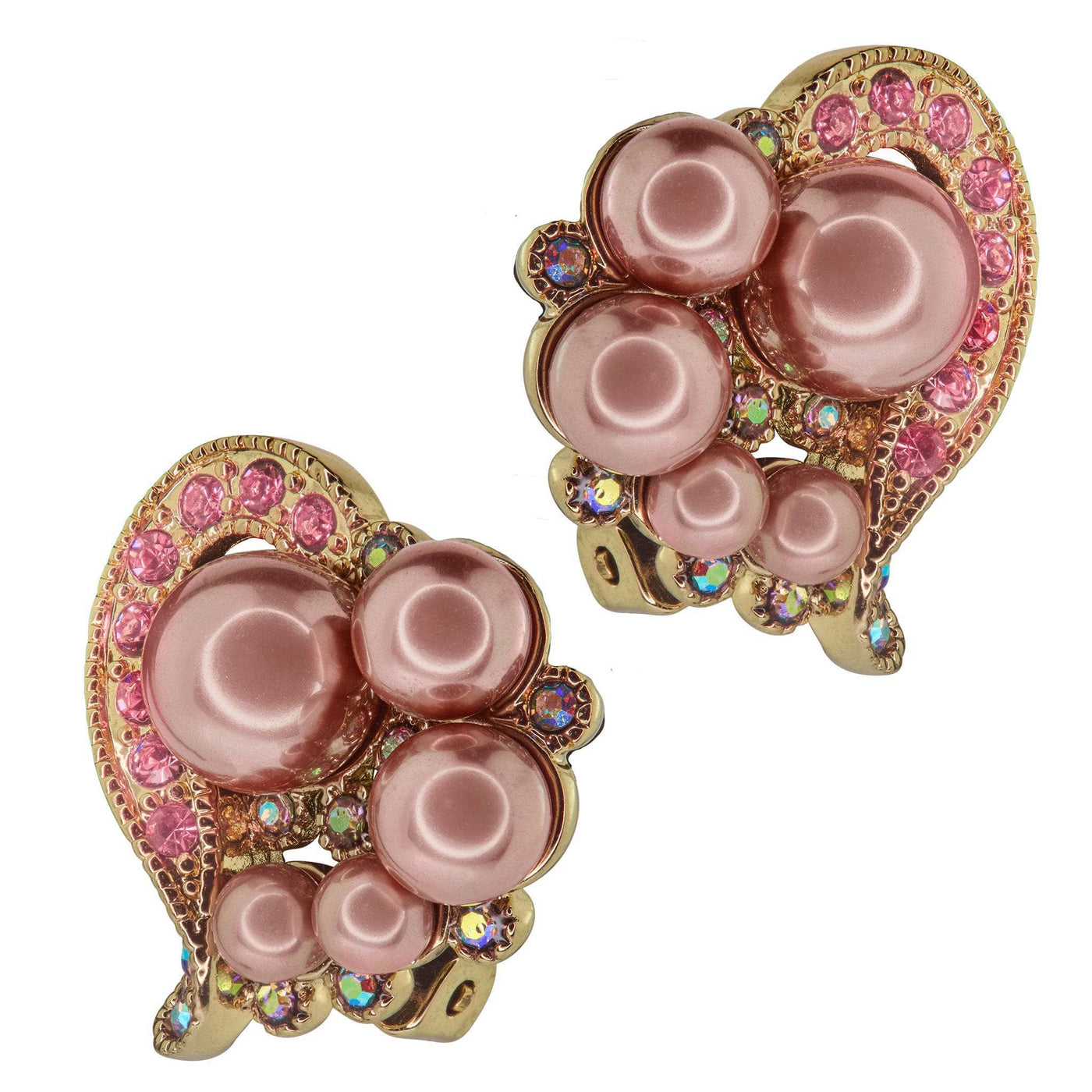 HEIDI DAUS®"True Love" Beaded Crystal Heart Button Earrings