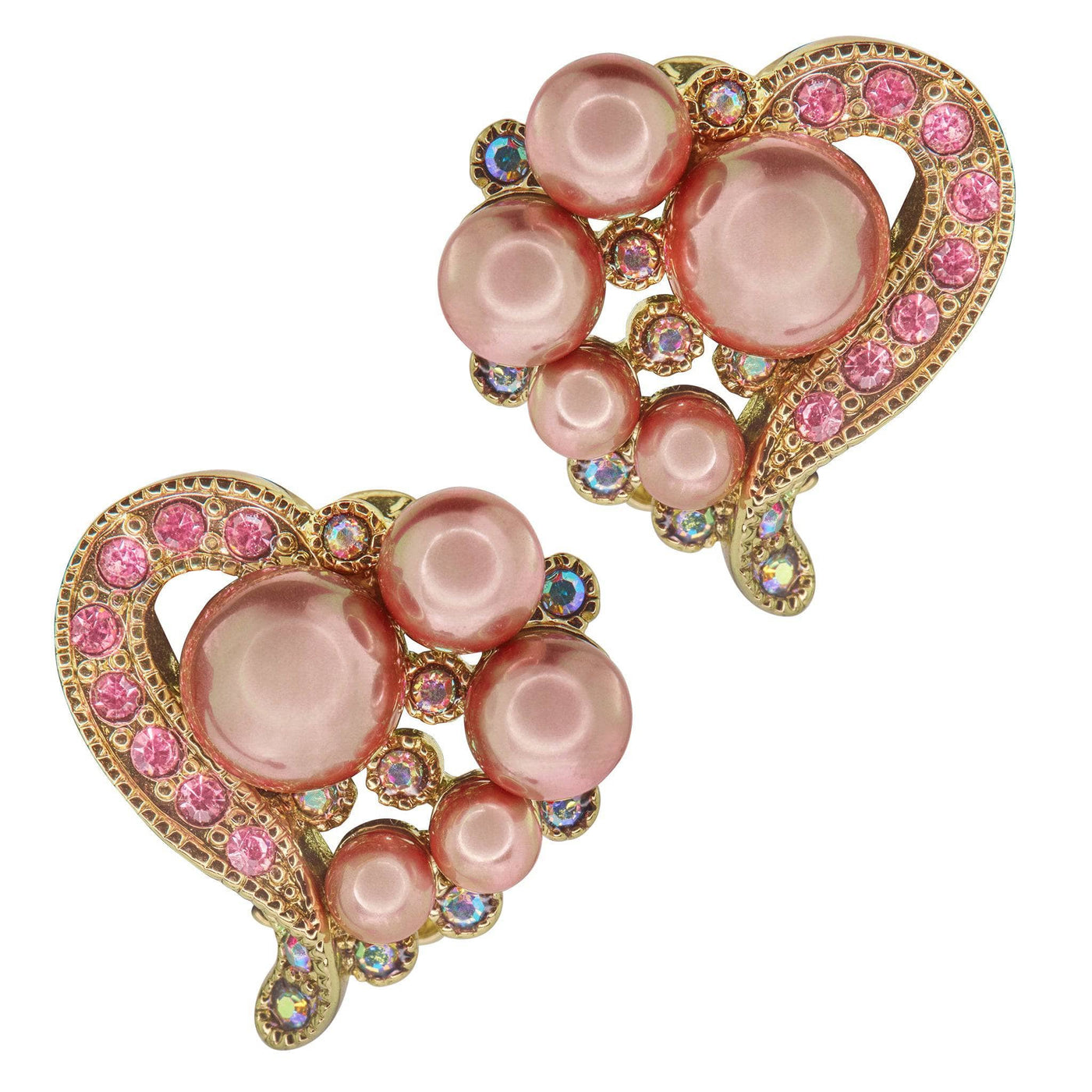 HEIDI DAUS®"True Love" Beaded Crystal Heart Button Earrings