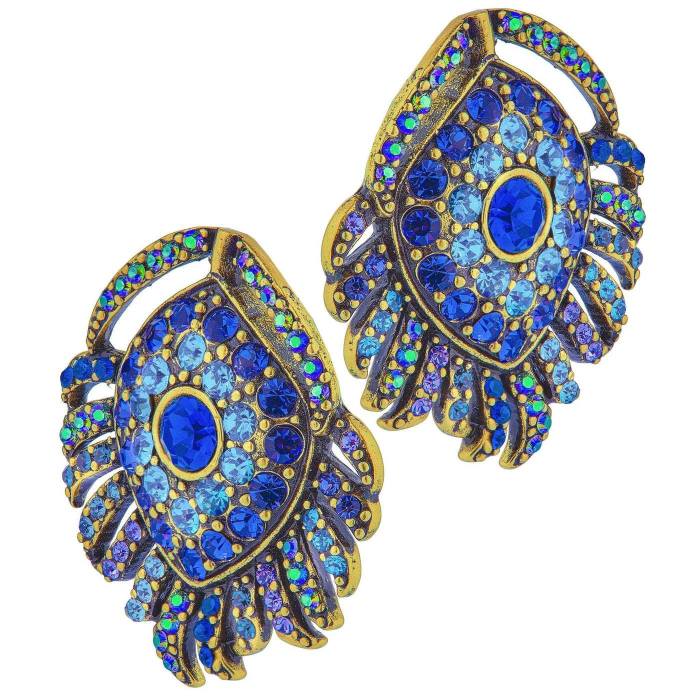 Heidi Daus®"Swan Feather" Crystal Button Earrings