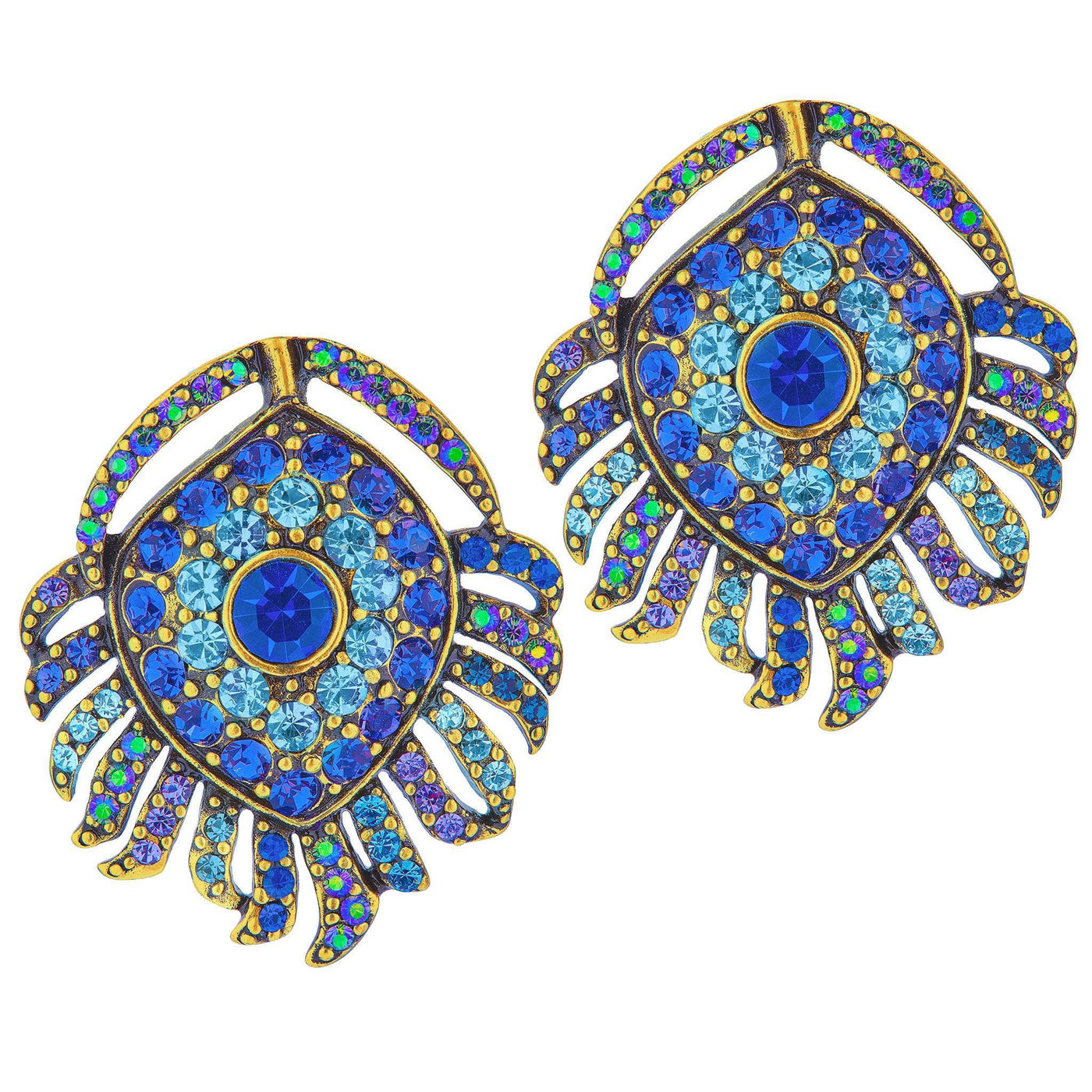 Heidi Daus®"Swan Feather" Crystal Button Earrings