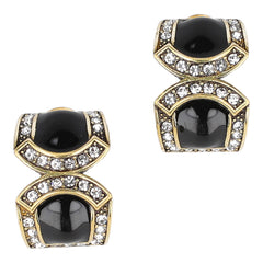 HEIDI DAUS® "Bar Harbor Elegance" Crystal & Enamel Modern Hoop Earrings