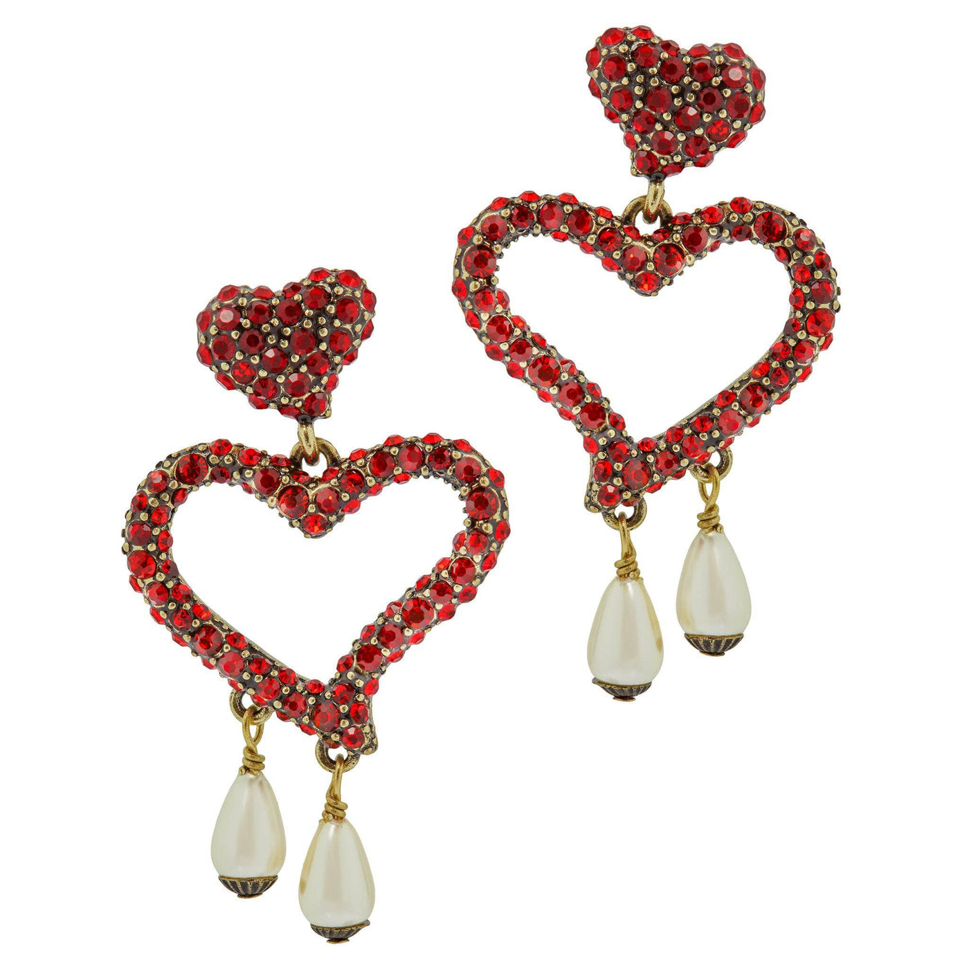 Heidi Daus®"Open Heart Pendant" Beaded Crystal Heart Drop Earrings