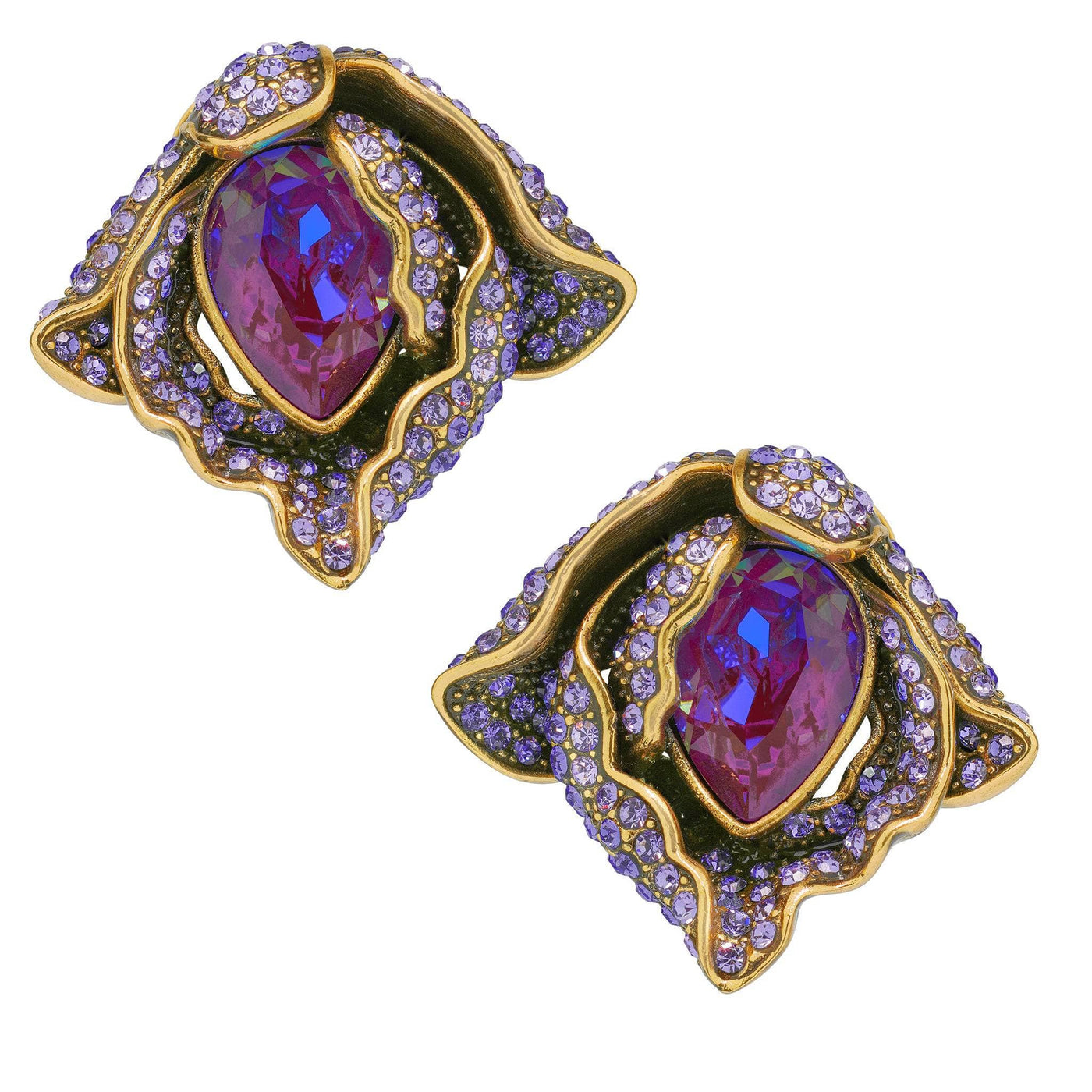HEIDI DAUS® "Exotic Delight" Crystal Floral Button Earrings
