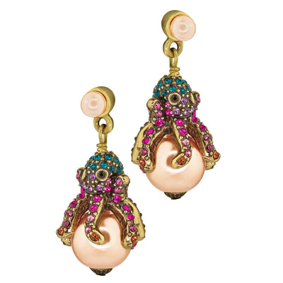 HEIDI DAUS®"Squidley Didley" Beaded Crystal Octopus Earrings