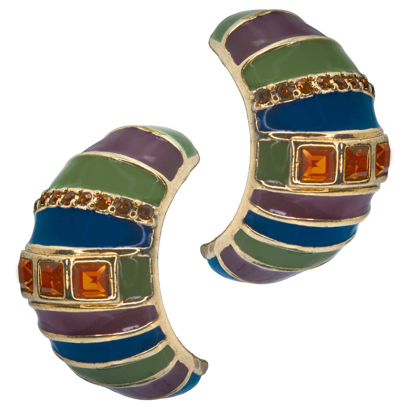 Heidi Daus® "Color Crazy" Crystal & Enamel Hoop Earrings