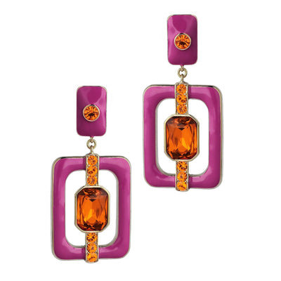 HEIDI DAUS®"Thoroughly Modern" Crystal & Enamel Mid Century Drop Earrings