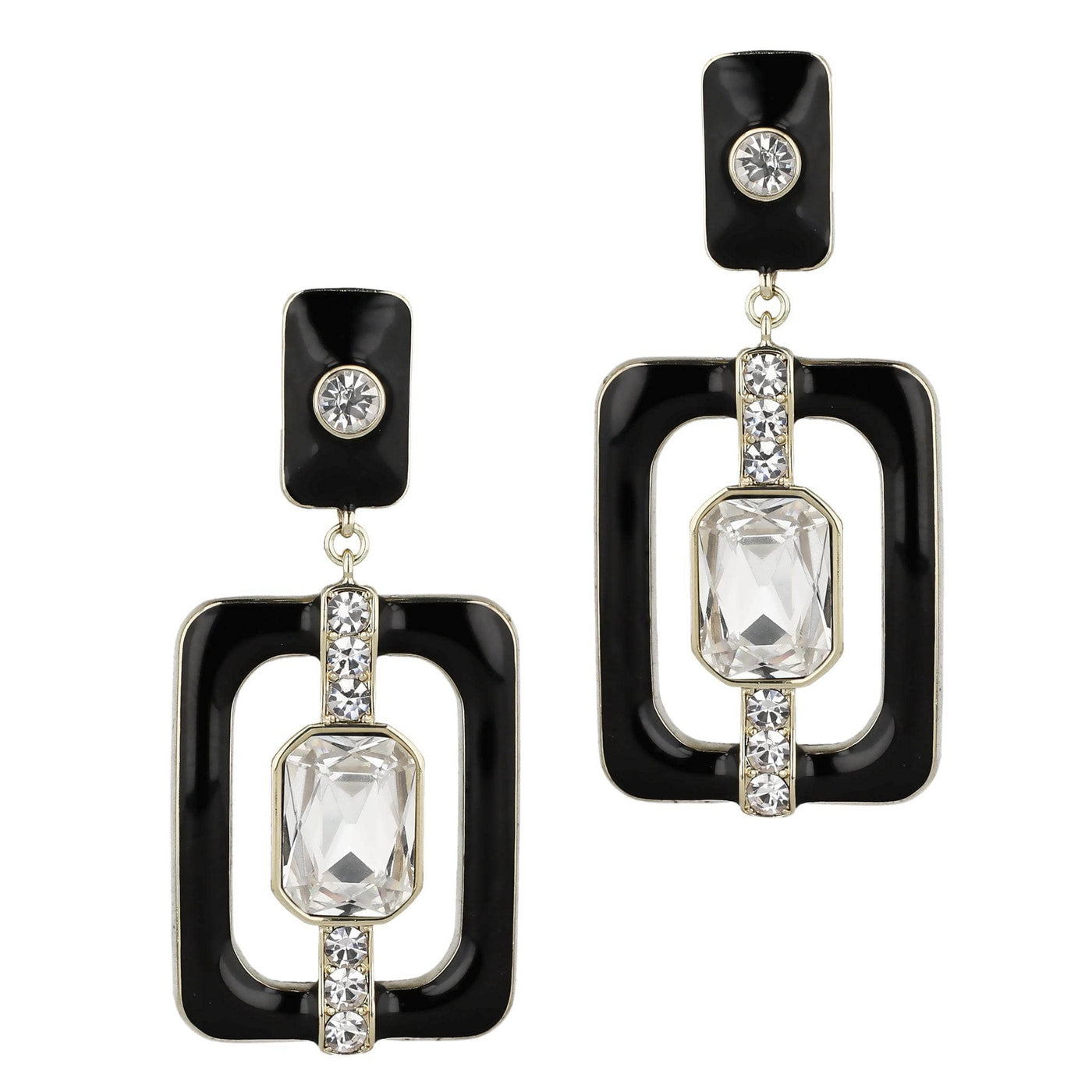 HEIDI DAUS®"Thoroughly Modern" Crystal & Enamel Mid Century Drop Earrings