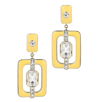 HEIDI DAUS®"Thoroughly Modern" Crystal & Enamel Mid Century Drop Earrings