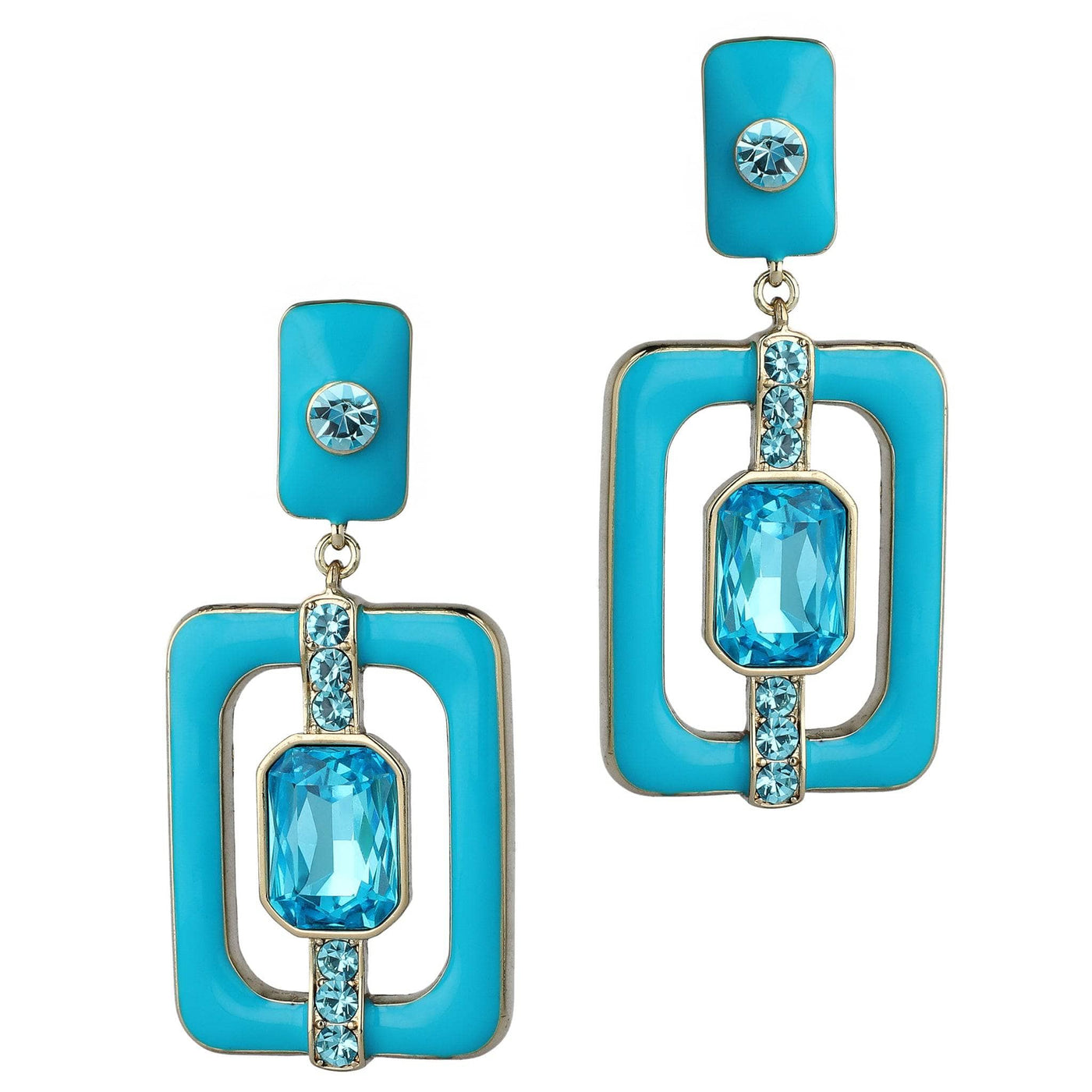 HEIDI DAUS®"Thoroughly Modern" Crystal & Enamel Mid Century Drop Earrings