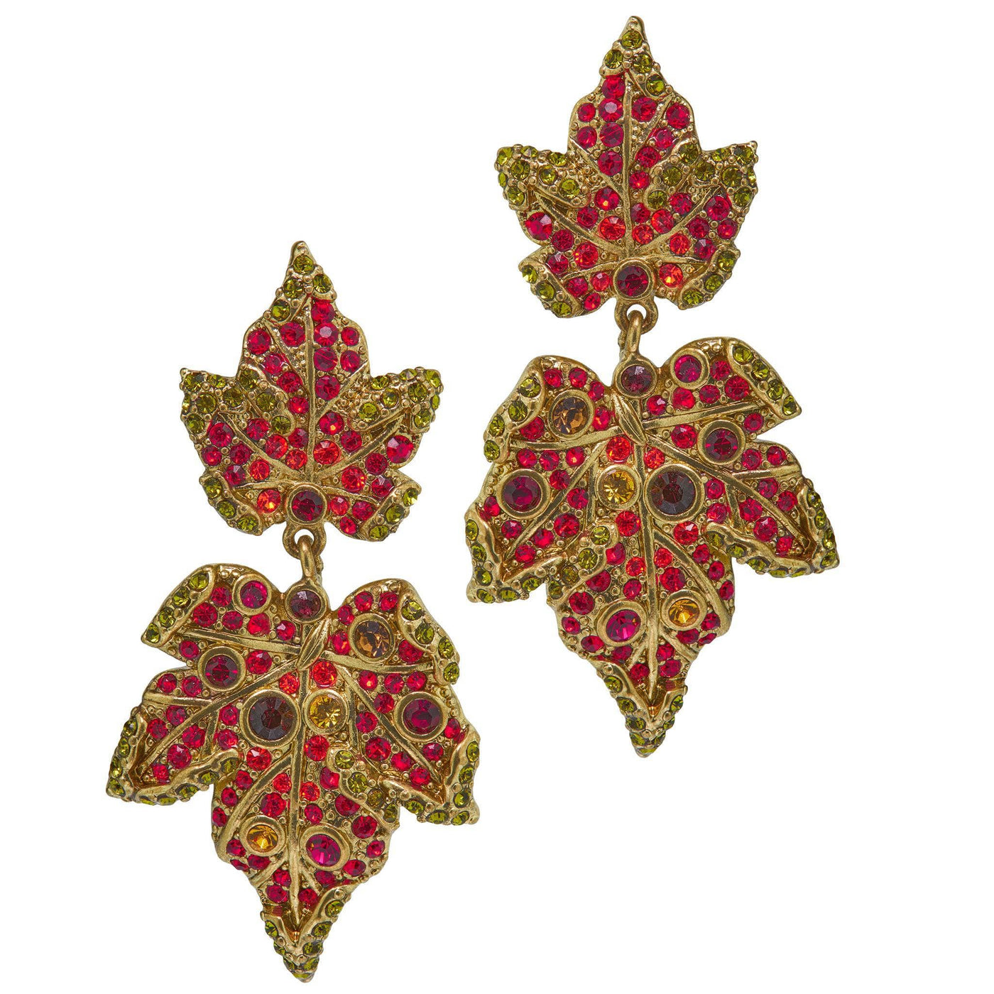 Heidi Daus® "Many Hues Of Autumn" Crystal Leave Dangle Earrings
