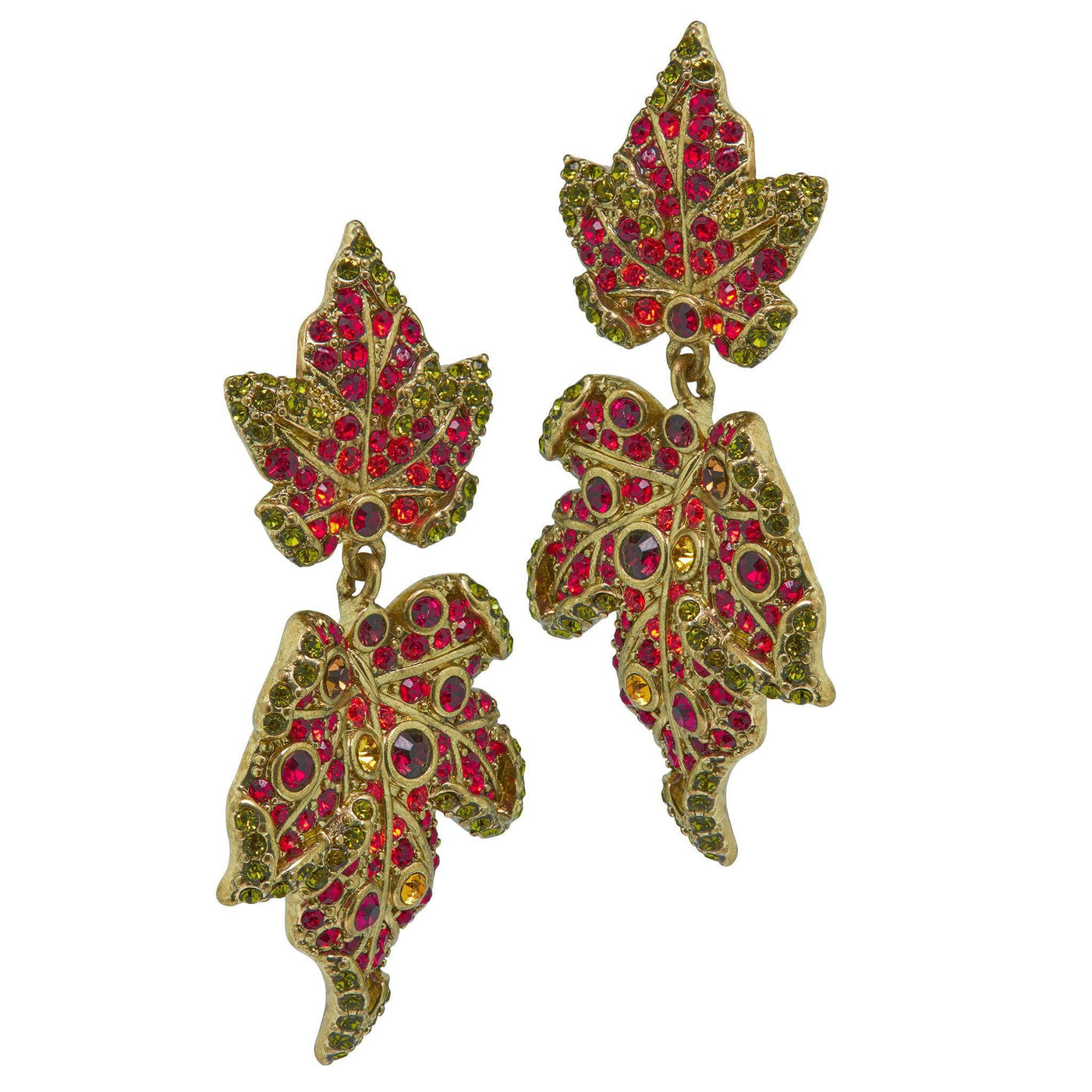 Heidi Daus® "Many Hues Of Autumn" Crystal Leave Dangle Earrings