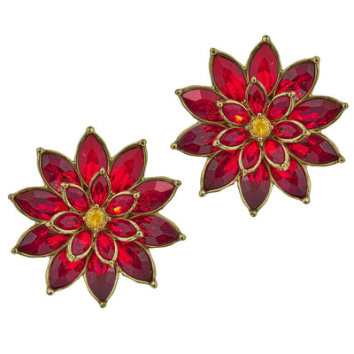 HEIDI DAUS®"Marquis Magic" Crystal Floral Button Earrings