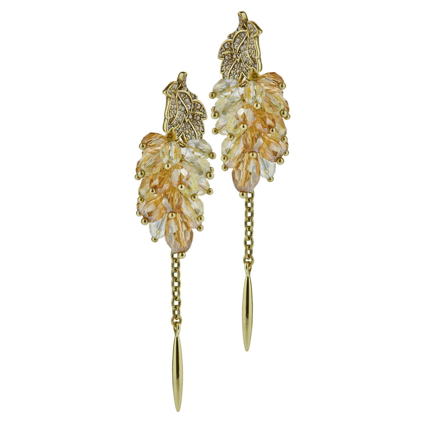 HEIDI DAUS®"Champagne Taste" Beaded Crystal Floral Dangle Earrings