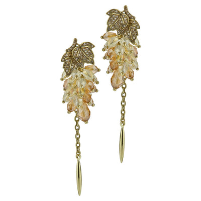 HEIDI DAUS®"Champagne Taste" Beaded Crystal Floral Dangle Earrings