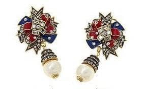 Heidi Daus®"American Swag" Crystal & Enamel Patriotic Dangle Earrings