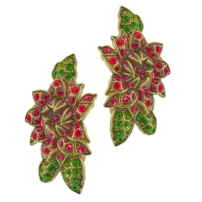 HEIDI DAUS®"Late Bloomer" Crystal Flower Button Earrings
