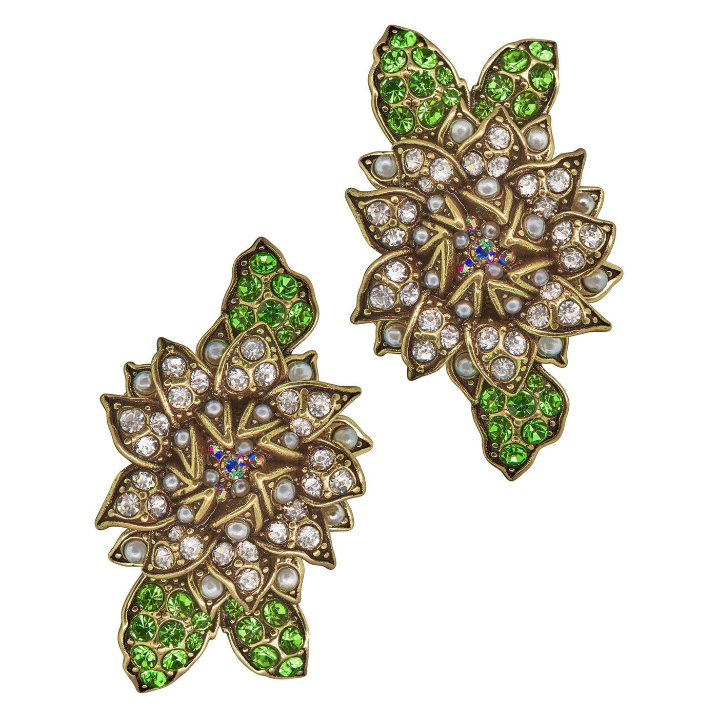 Heidi Daus®"Late Bloomer" Crystal Button Flower Earring