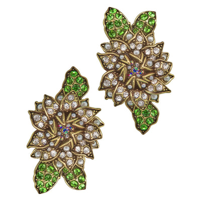 Heidi Daus®"Late Bloomer" Crystal Button Flower Earring