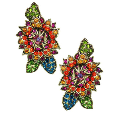 Heidi Daus®"Late Bloomer" Crystal Button Flower Earring