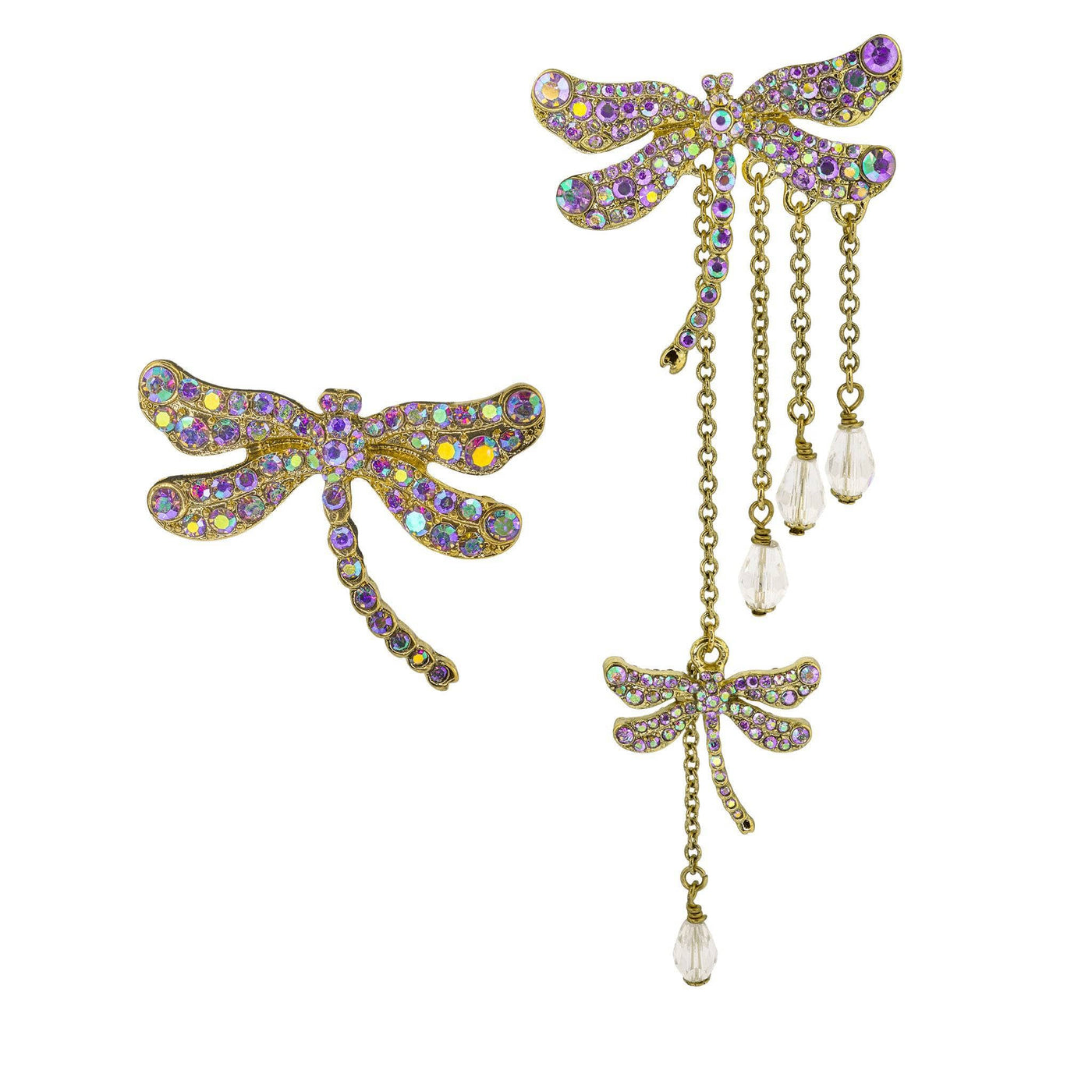 HEIDI DAUS®"Dragonflies In Flight" Beaded Crystal Dragonfly Dangle Earrings