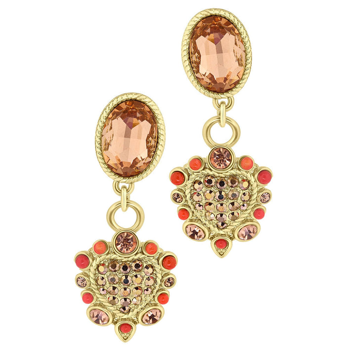 Heidi Daus®"Santa Fe" Crystal Heart Dangle Earrings HEIDI DAUS®