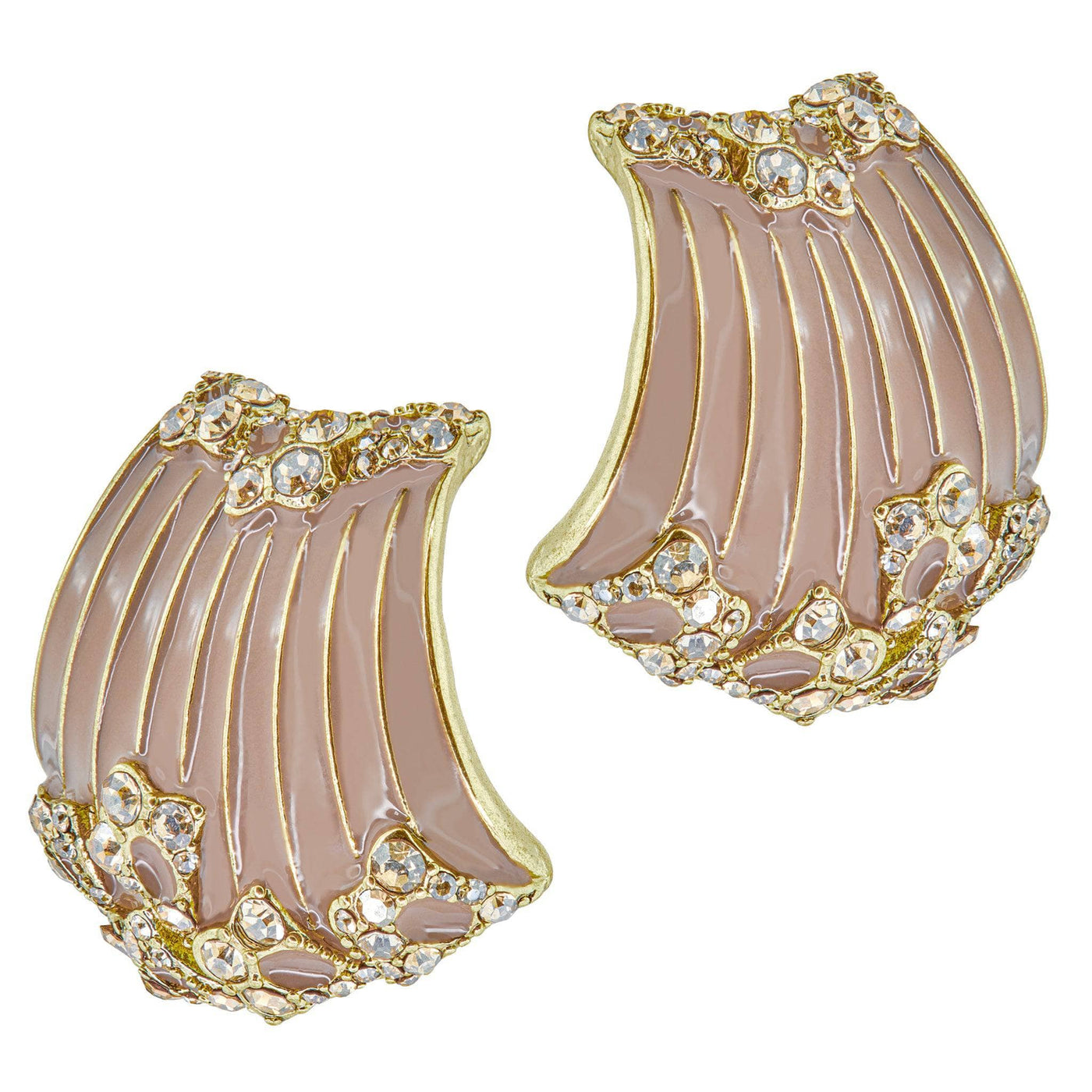 HEIDI DAUS®"Beautiful Banding" Crystal & Enamel Button Earrings