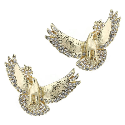 HEIDI DAUS®"Dreaming of Peace" Crystal Dove Button Earrings