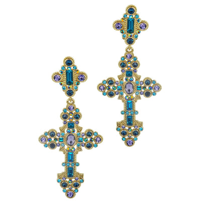 Heidi Daus®"Cross My Heart" Crystal Dangle Cross Earrings