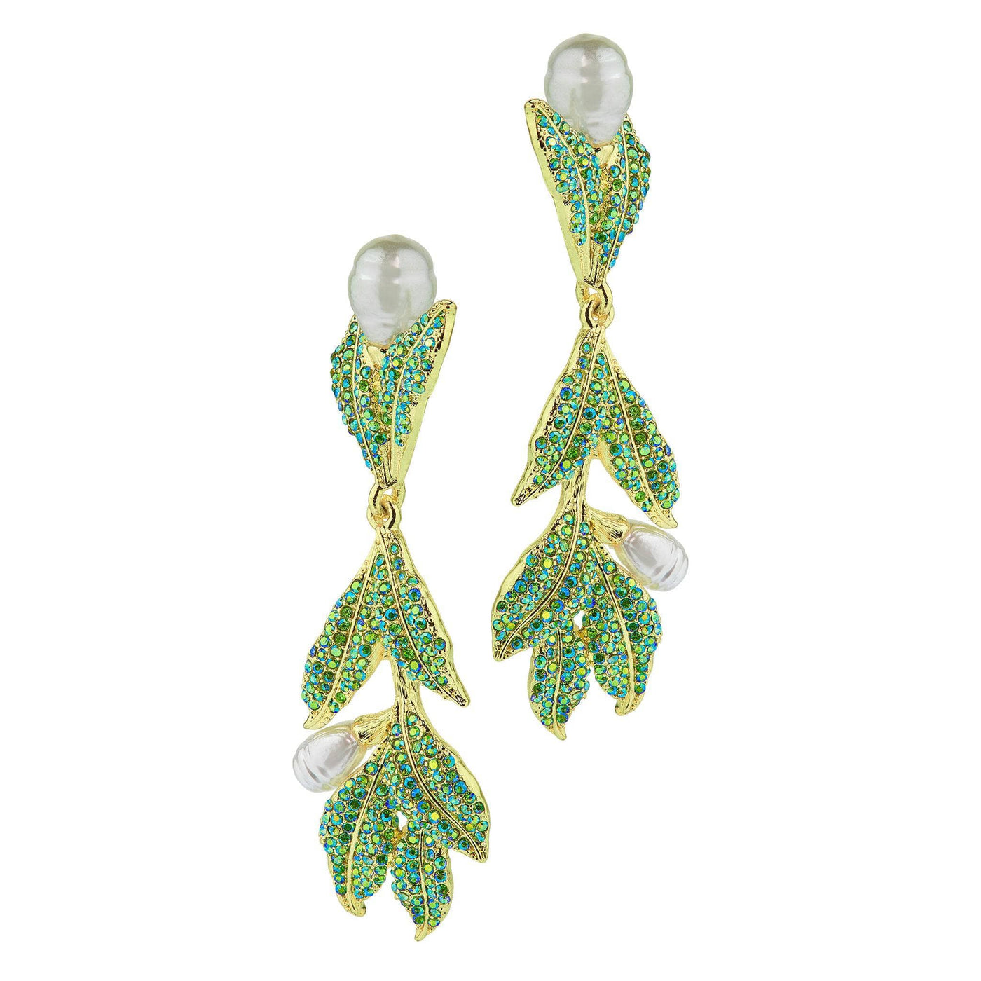 HEIDI DAUS®"Morning Glory" Crystal Leaf Earring