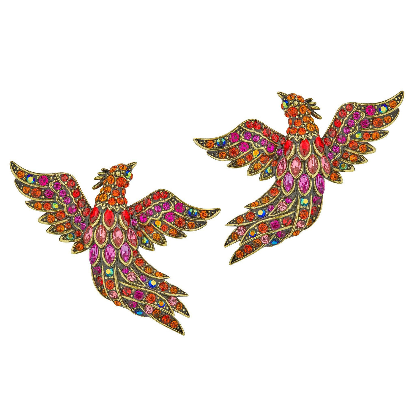 HEIDI DAUS® "Phoenix Reborn" Crystal Bird Button Earrings