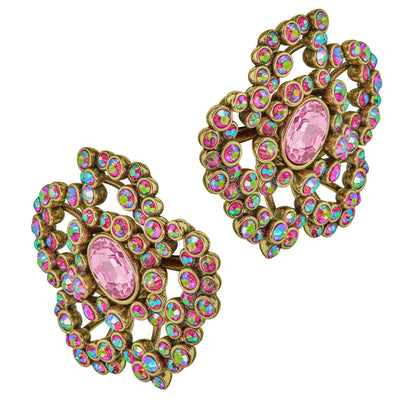 HEIDI DAUS®"The Floral Affair" Crystal Floral Button Earrings