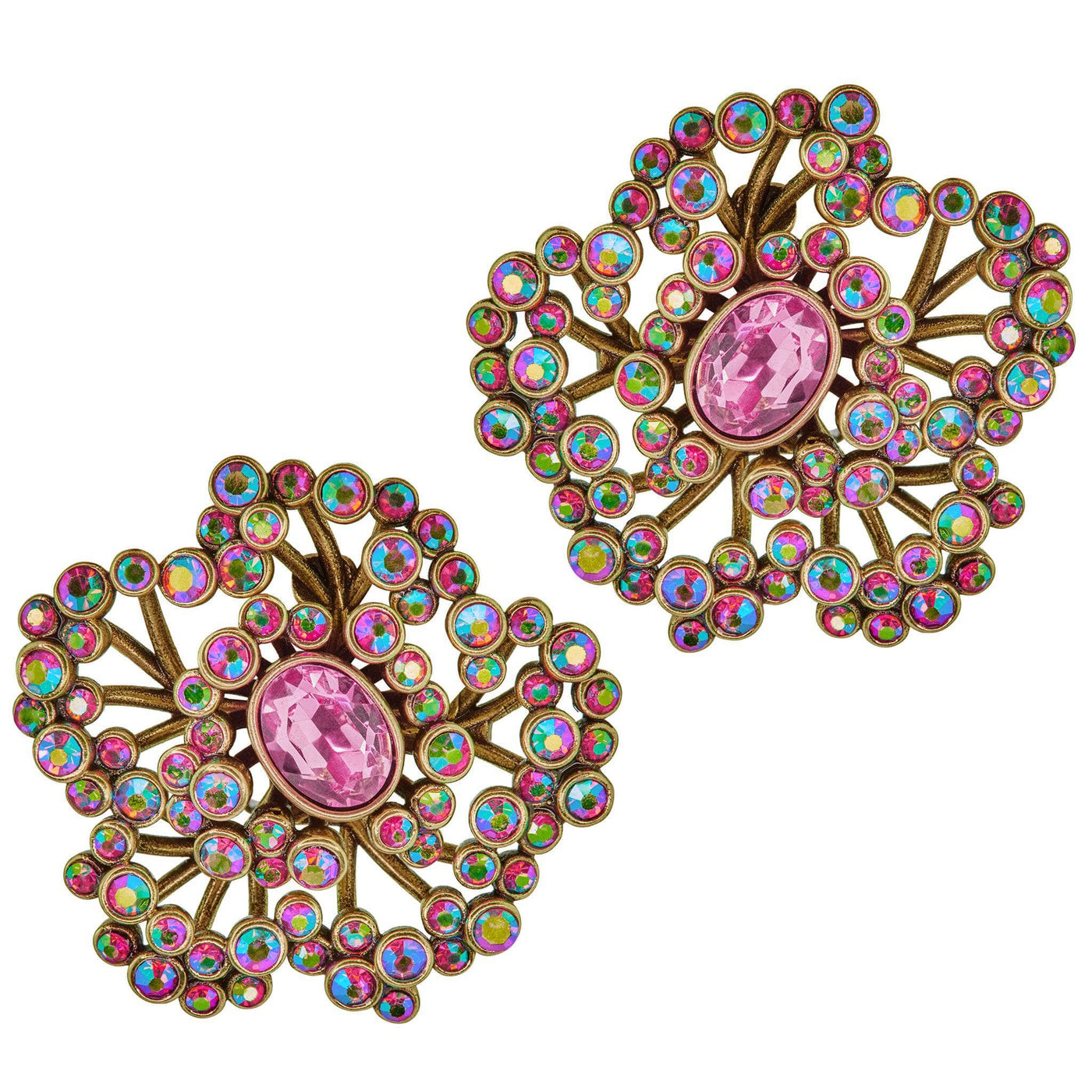 HEIDI DAUS®"The Floral Affair" Crystal Floral Button Earrings