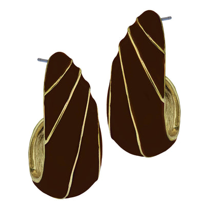 HEIDI DAUS®"The Perfect Wave" Enamel Hoop Earrings
