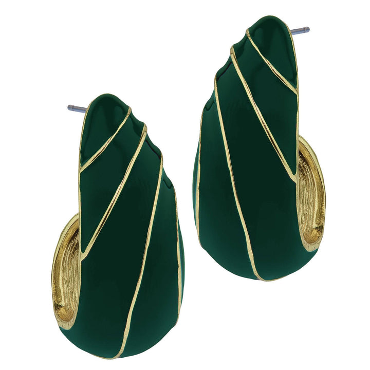 HEIDI DAUS®"The Perfect Wave" Enamel  Half Hoop Earrings HEIDI DAUS®