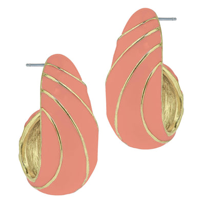 HEIDI DAUS®"The Perfect Wave" Enamel Hoop Earrings