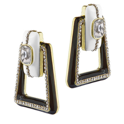 HEIDI DAUS®"New Century" Crystal & Enamel Deco Drop Earrings