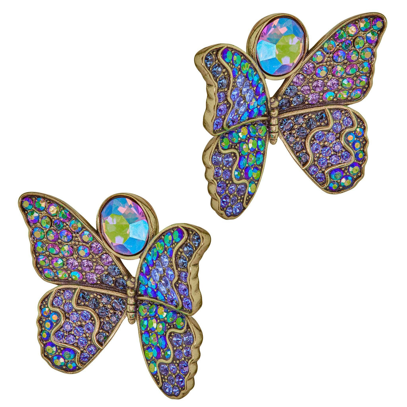 HEIDI DAUS®"Living" Crystal Butterfly Button Earrings