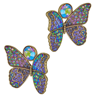 HEIDI DAUS®"Living" Crystal Butterfly Button Earrings