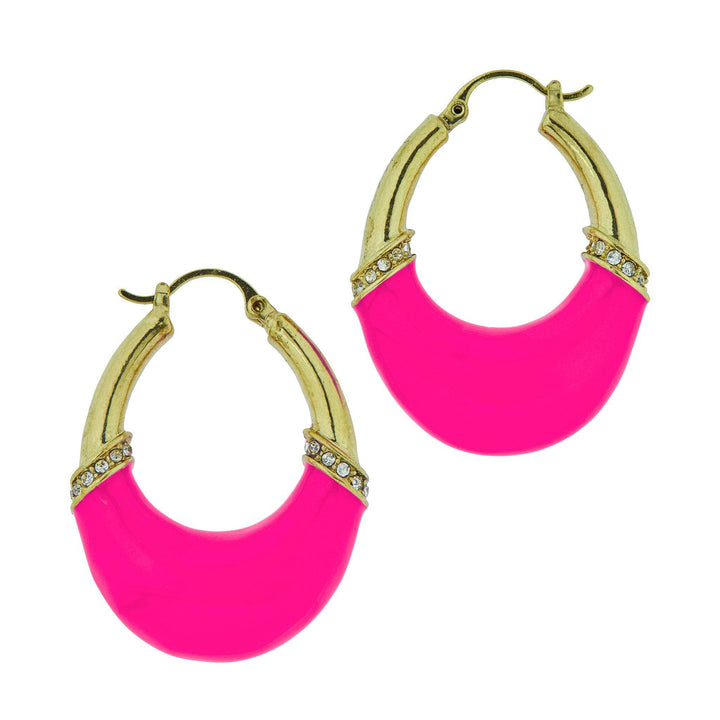 HEIDI DAUS®"Monte Carlo Magic" Enamel Crystal Hoop Earrings HEIDI DAUS®