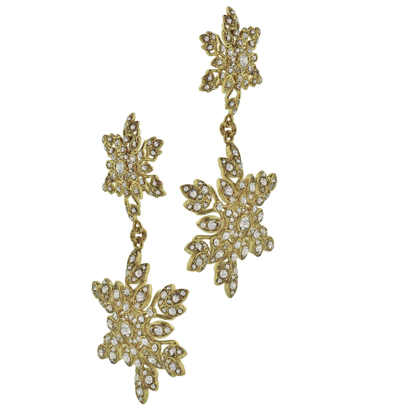 Heidi Daus®"Lovely Snowfall" Crystal Star Dangle Earrings