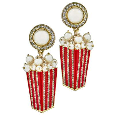 HEIDI DAUS®"My Ears Are Popping" Enamel & Crystal Dangle Popcorn Earrings