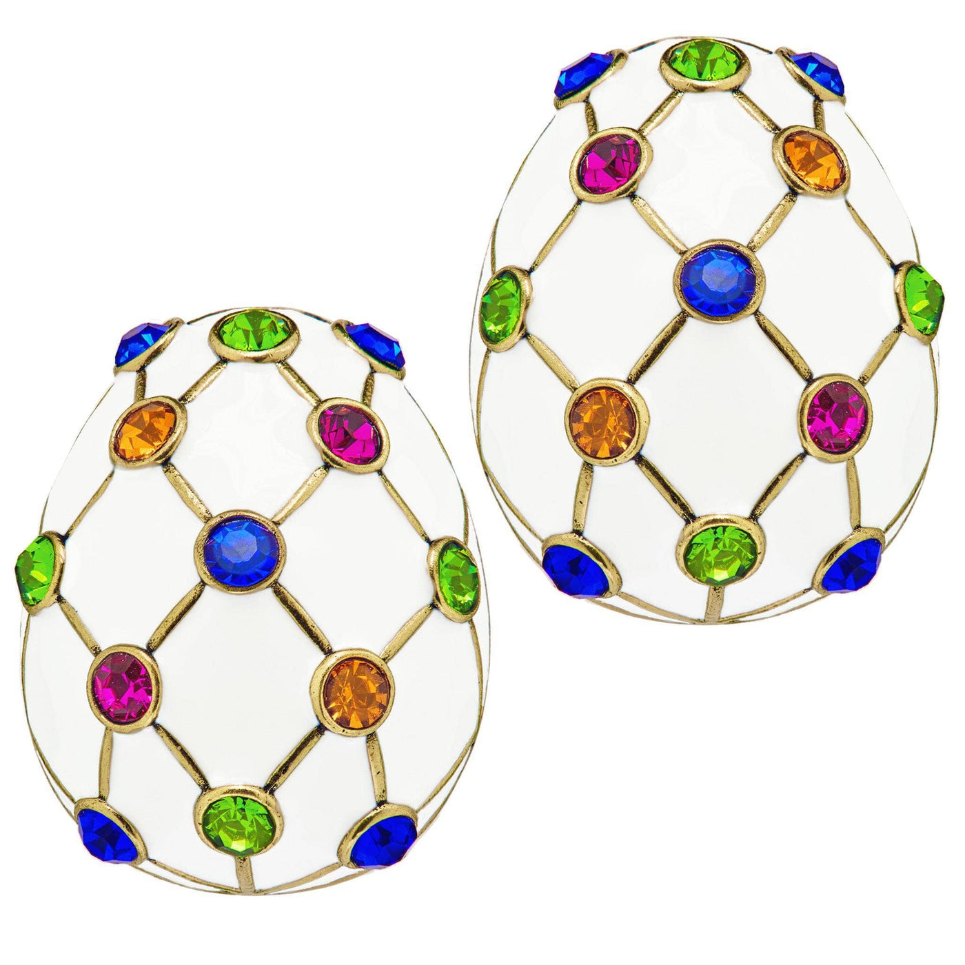 HEIDI DAUS®"Easter Parade" Enamel Crystal Egg Button Earrings
