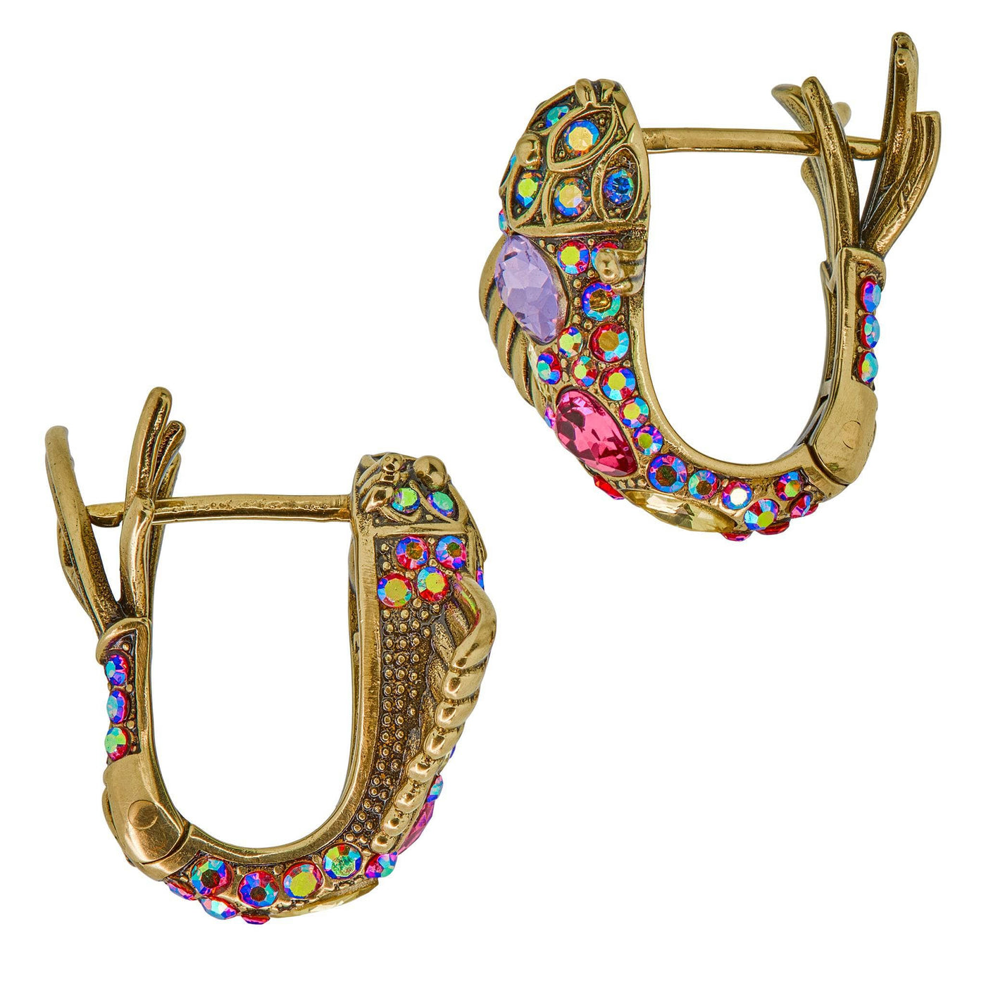 HEIDI DAUS®"One Fish Two Fish" Crystal Fish Hoop Earrings