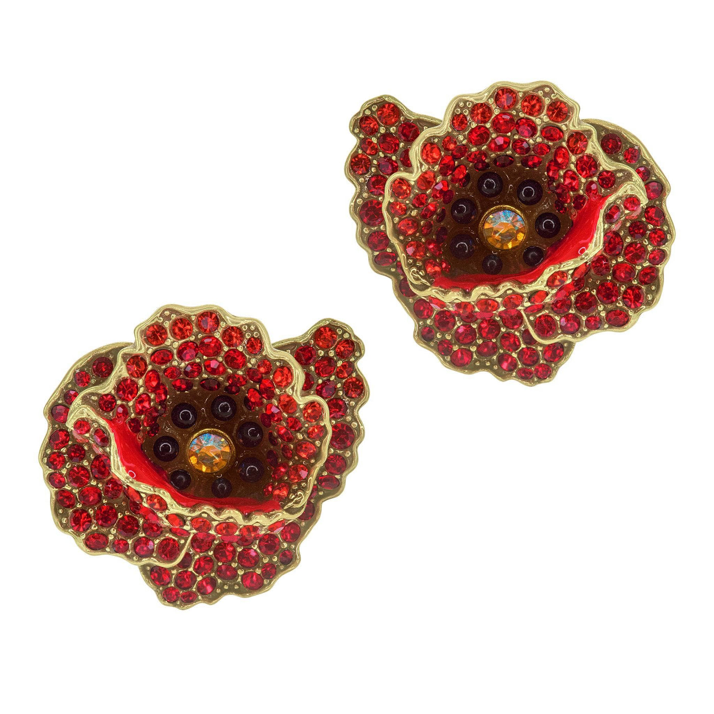 Crystal Floral Button Earrings of Wildflower Garden Collection by Heidi Daus