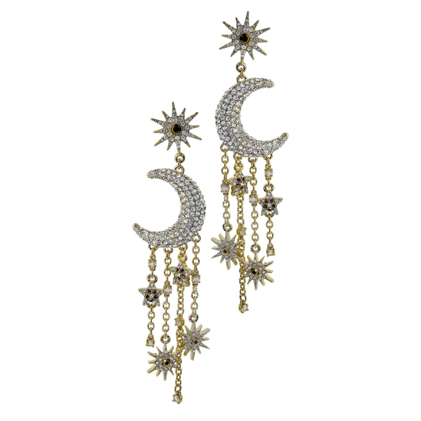 Heidi Daus®"My Moon & Stars" Crystal Celestial Dangle Earrings