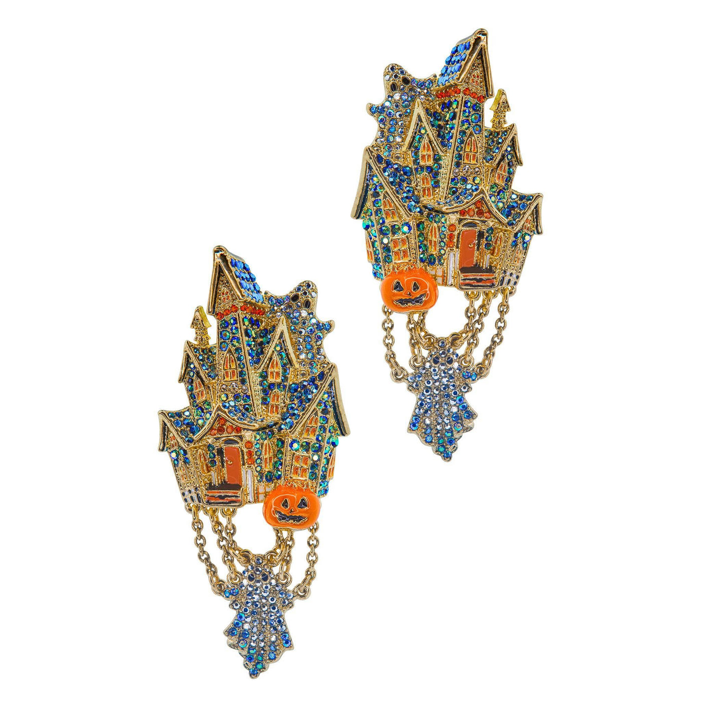 Heidi Daus®"Ghost Story" Crystal & Enamel Ghost Dangle Earrings