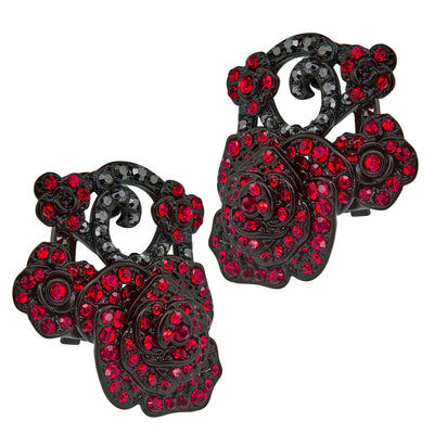 HEIDI DAUS®"Love And Roses" Crystal Floral Button Earrings