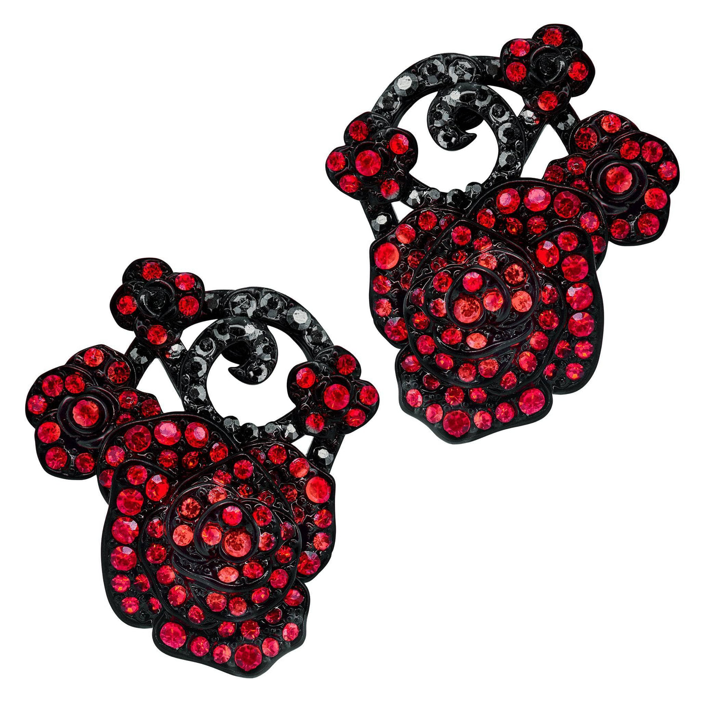 HEIDI DAUS®"Love And Roses" Crystal Floral Button Earrings