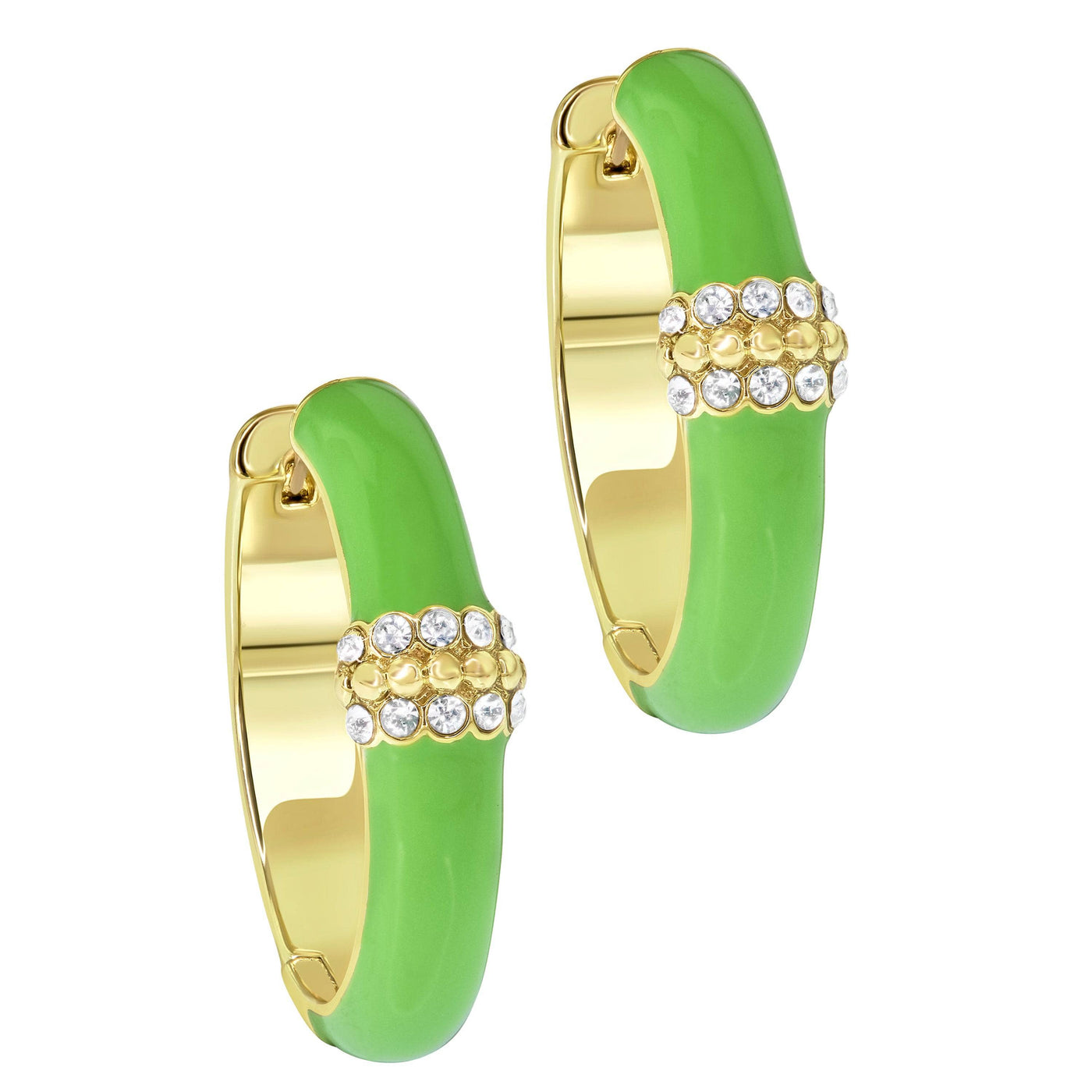 Heidi Daus®"Slim Pickens" Crystal & Enamel Hoop Earrings